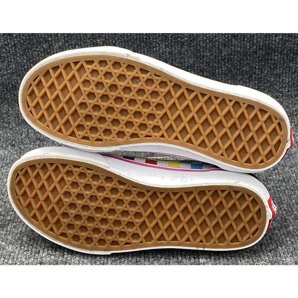 Vans Old Skool Checkerboard Kids Size 2 Skate Shoes Rainbow Low Top Lace Up - Picture 6 of 9
